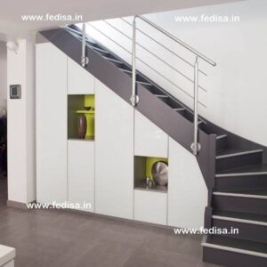 Glass And Metal Stair Railings, Dark Wood Staircase | Living room stairs