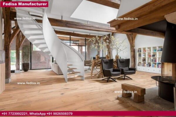 Steel Folding Stairs, Wooden Grab Rails For Stairs | Living room stairs