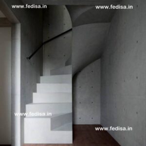 Steel Folding Stairs, Concrete Stairs With Wood | Living room stairs
