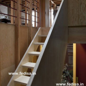 Interior Steel Stairs, Wood Block Stairs | Living room stairs