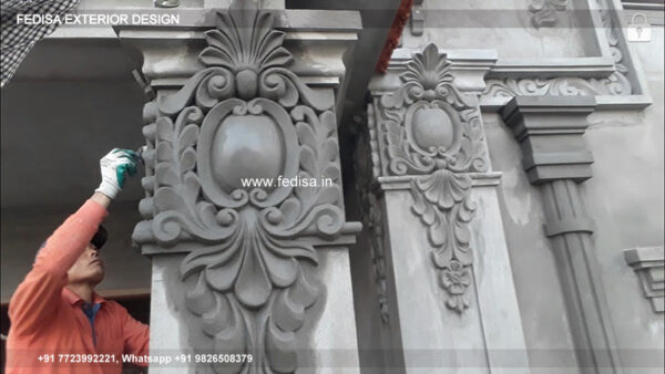 Luxury Front Arch Design Ground Floor Design Mandir Design In Wall