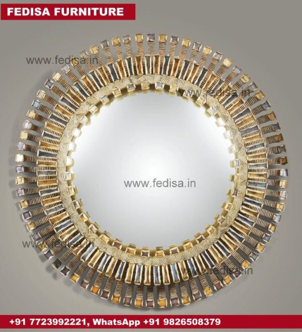 Mirror With Shelf Round Gold Bathroom Mirror Buy Wall Mirrors Online At Low Prices