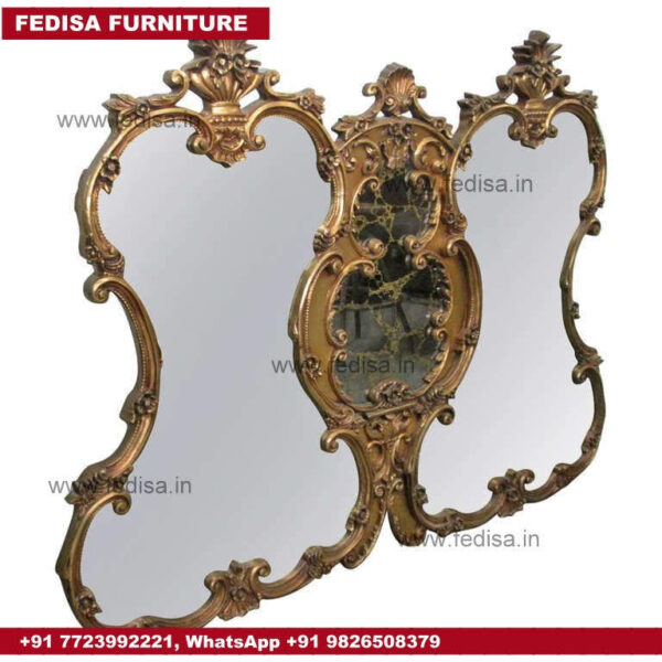 Wooden Mirror Gold Hexagon Mirror At Low Prices In India