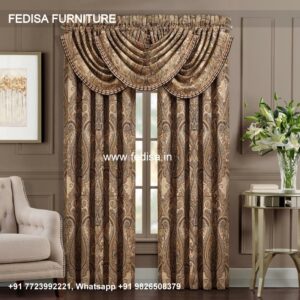 Door Parda New Design Dark Grey Curtains Geometric Curtains