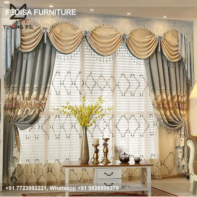 Cream Curtains With Black Design Wave Curtains String Curtains
