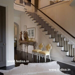 Round Steel Stairs Wood And Metal Banister Modern Wooden Balustrades Stairs Covered In Wood