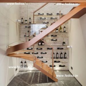 Stainless Steel Stair Railing Wood On Concrete Stairs Staircase With Wooden Railing Wood Slab Stairs