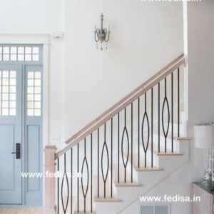 Steel Handrails For Stairs Metal Stair Rail Parts Custom Iron Spiral Stairs Outdoor Metal Hand Railing For Stairs