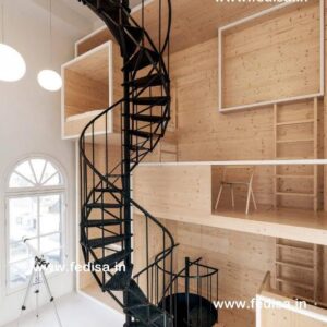 Grating Stair Wood Stair Railing Wooden Spiral Staircase Wooden Banister
