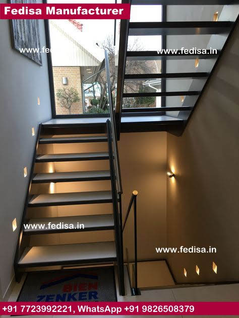 Stair Fabricators Steel Stairs For Home Black Steel Stair Railing Industrial Pipe Stair Railing