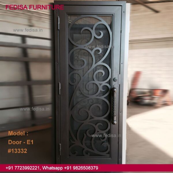 Iron Gate Design For Main Door, Double Door Design With Glass Top 50 Modern Wooden Main Door Designs