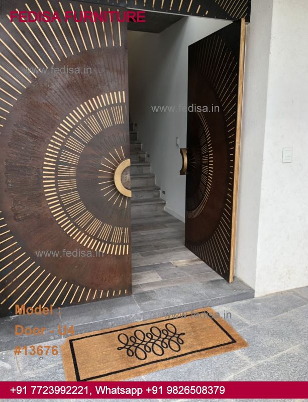 New Main Double Door Design 2143, Mica Gate Design Top 50 Modern Wooden Main Door Designs