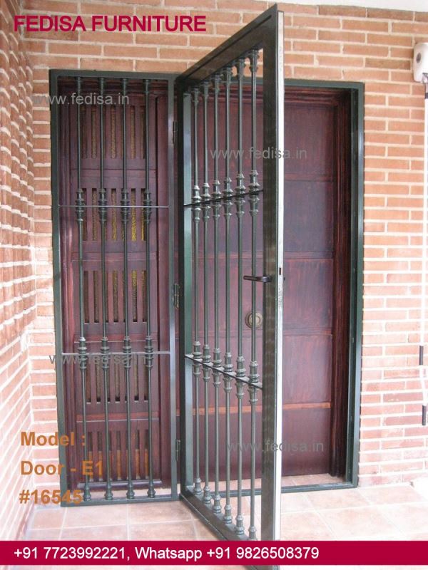 Security Door Design, Main Door With Window Design Door Idea Gallery | Door Designs