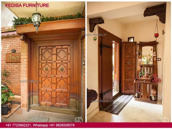 Pooja Room Door Designs With Bells And Glass, Pooja Room Entrance Design Door Idea Gallery | Door Designs