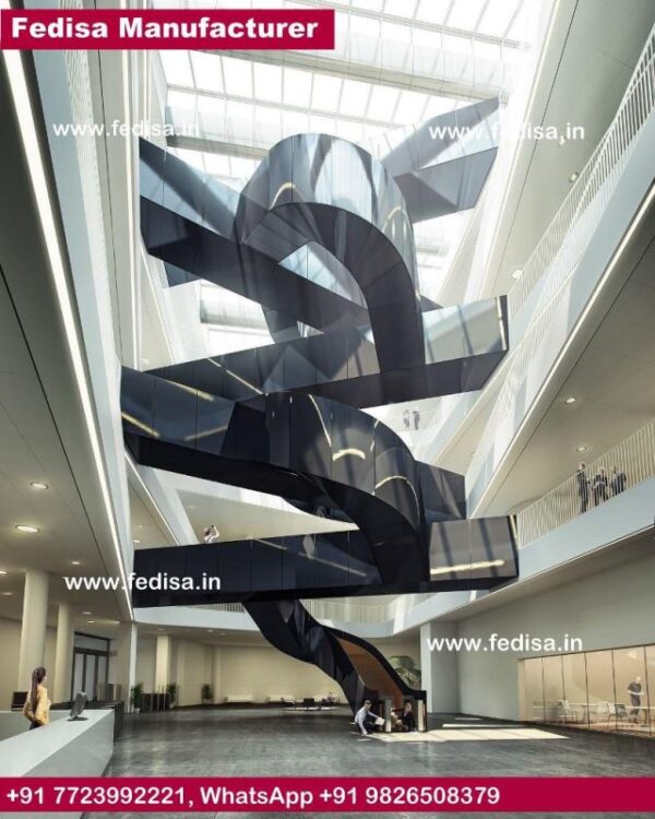 White Metal Stair Railing Rounded Bottom Stair Tread Half Circle Wooden Steps Rounded Bottom Step