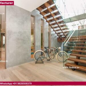 Steel And Wood Staircase Round Stair Rail Round Metal Stairs Half Round Concrete Steps
