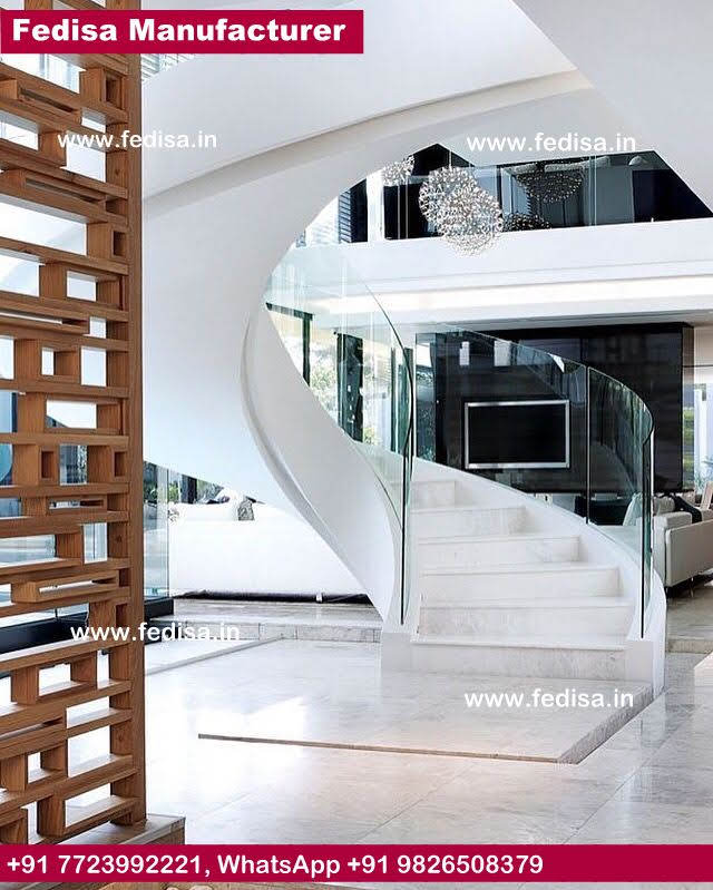 Metal Cable Stair Railing Glass Staircase White Glass Tread Staircase Glass Fence Stairs