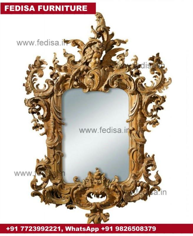 Copper Mirror Round Wall Mirror With Shelf At Affordable Price In India