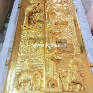 Carved Silver Door Carved Brassr Door Main Door Brass Designs Temple Pooja Room Door Design