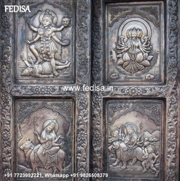 Carved Silver Door Carved Brassr Door Mandir Glass Door Design Mandir Bedroom Door Design