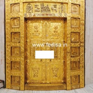 Carved Silver Door Carved Brassr Door Temple Double Door Design Mandir Temple Door Design