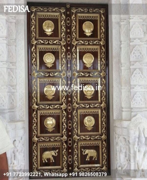 Carved Silver Door Carved Brassr Door Puja Mandir Door Design Temple Washroom Door Design