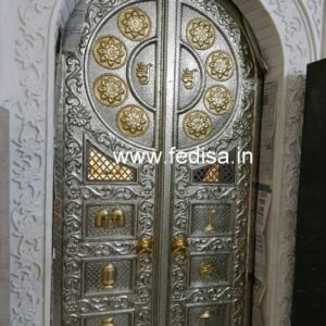 Silver Temple Door? Brass Temple Door? Pooja Mandir Glass Door Design Temple Iron Grill Design For Main Door