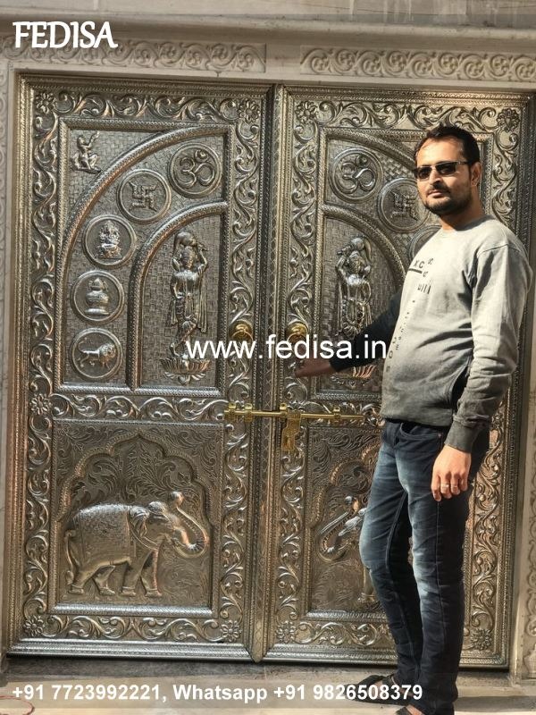 Carved Silver Door Carved Brassr Door Mandir Darwaja Design Temple Door Design 2021