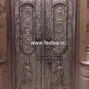 Carved Silver Door Carved Brassr Door Temple Main Door Design Mandir Wood Carving Designs For Main Door