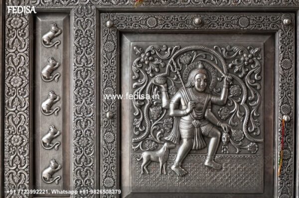 Jain Temple Silver Door Antique Doors Glass Etching Designs For Mandir Temple Solid Door Design