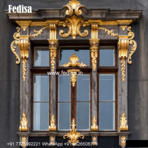 Classic Window Design Carved Wooden Windows No-490