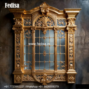 Classic Window Design Carved Wooden Windows No-529