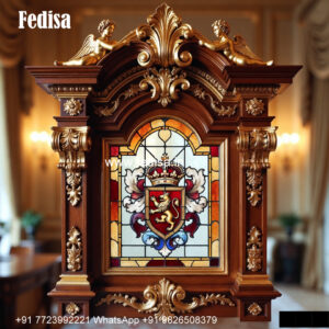 Classic Window Design Carved Wooden Windows No-685