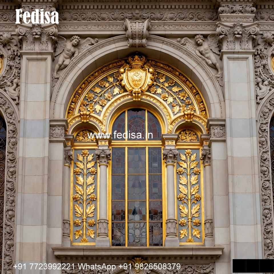 Classic Window Design Carved Wooden Windows No-1153