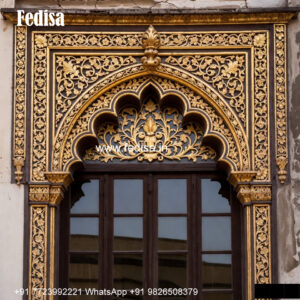 Classic Window Design Carved Wooden Windows No-1465