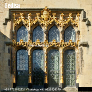 Classic Window Design Carved Wooden Windows No-1738