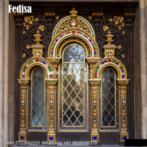 Classic Window Design Carved Wooden Windows No-1777