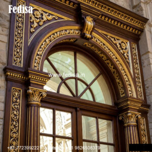 Classic Window Design Carved Wooden Windows No-2206