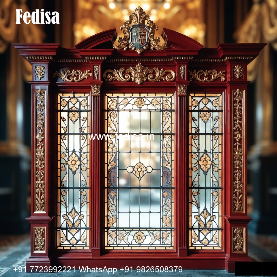 Classic Window Design Carved Wooden Windows No-2557