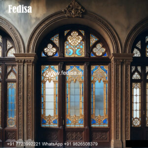 Classic Window Design Carved Wooden Windows No-2635