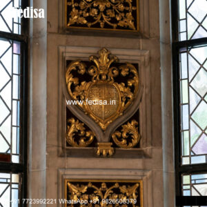 Classic Window Design Carved Wooden Windows No-3649