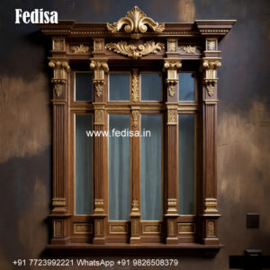 Classic Window Design Carved Wooden Windows No-3688