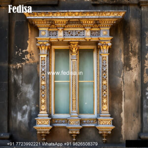Classic Window Design Carved Wooden Windows No-3805
