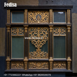 Classic Window Design Carved Wooden Windows No-4000