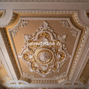 Luxury Ceiling Design Hall Pop Design With Two Fans No-1698