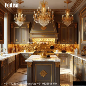 Open Classic Kitchen Layout Green Kitchen Cabinets No-102