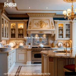 Open Classic Kitchen Layout Yellow Kitchen No-178