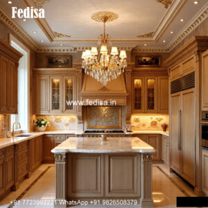 Classic Cabinet Handles Small Open Concept Kitchen Living Room No-442