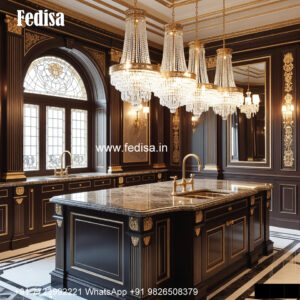 Classic Kitchen With Island Small Cabin Kitchens No-445