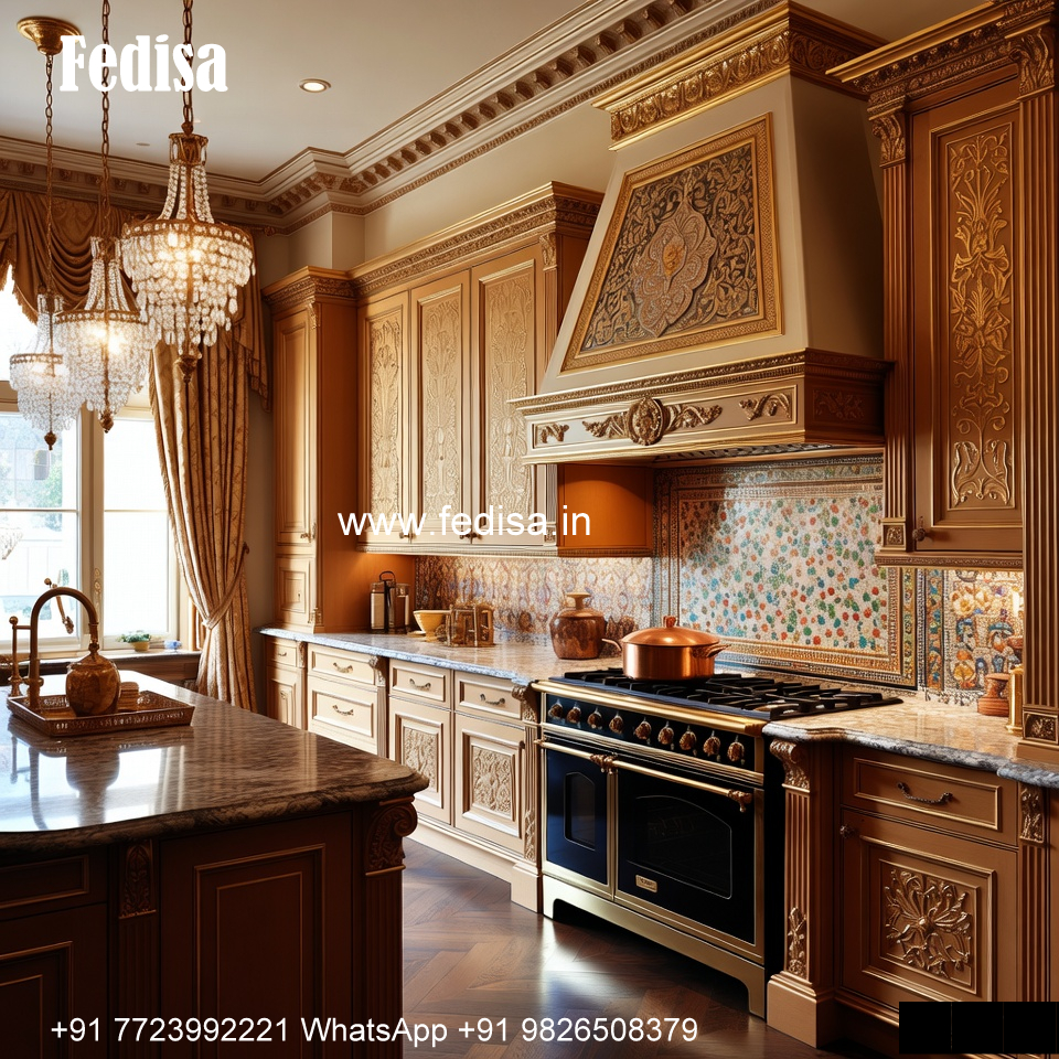 Traditional Kitchen Design Narrow Kitchen Island No-610